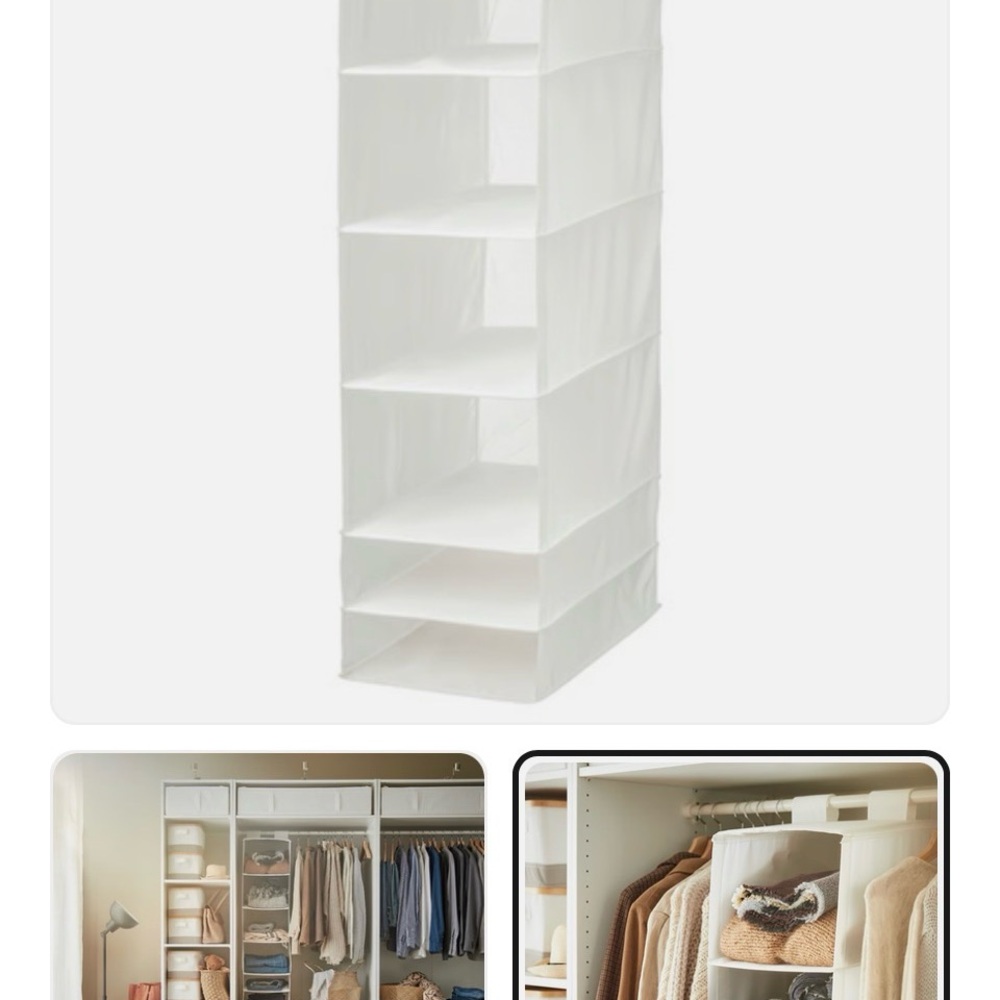 IKEA-SKUBB-White Hanging Closet Organizer